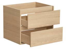 Vente-unique Bathroom Unit With Stone Countertop Basin & Mirror - Oak Veneer - 60 in Light Oak - thumbnail 6