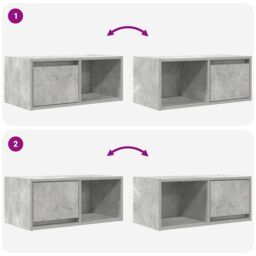 Berkfield Home TV Cabinet Concrete Grey 60x31x25.5 cm Engineered Wood - thumbnail 9