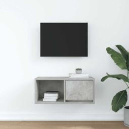 Berkfield Home TV Cabinet Concrete Grey 60x31x25.5 cm Engineered Wood - thumbnail 3