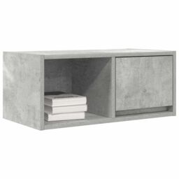 Berkfield Home TV Cabinet Concrete Grey 60x31x25.5 cm Engineered Wood - thumbnail 4
