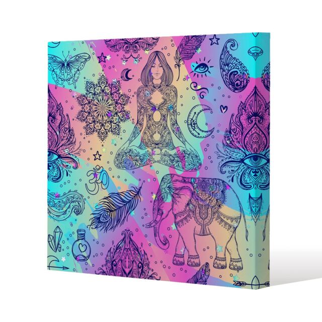 Benjamin Tate Design Colorful rainbow (Canvas Print) / 46 x 46 x 4cm in Natural - Size: 46 x 46 x 4 cm - image 1
