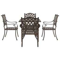 Berkfield Home 5-Piece Garden Dining Set in Bronze Cast Aluminum - thumbnail 7