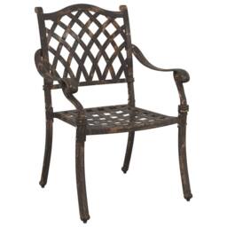 Berkfield Home 5-Piece Garden Dining Set in Bronze Cast Aluminum - thumbnail 5