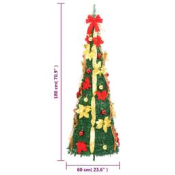 Berkfield Home Beautiful Artificial Christmas Tree Pop-up 150 LEDs Green 180 cm - thumbnail 9
