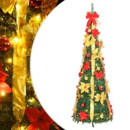 Berkfield Home Beautiful Artificial Christmas Tree Pop-up 150 LEDs Green 180 cm - thumbnail 2