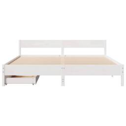 Berkfield Home Bed Frame without Mattress White 180x200 cm Super King Solid Wood Pine - thumbnail 4