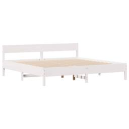Berkfield Home Bed Frame without Mattress White 180x200 cm Super King Solid Wood Pine - thumbnail 5