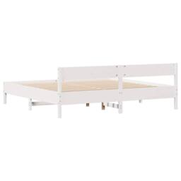 Berkfield Home Bed Frame without Mattress White 180x200 cm Super King Solid Wood Pine - thumbnail 8