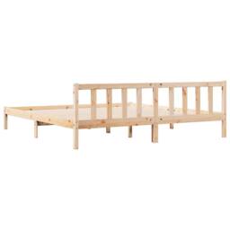 Berkfield Home Extra Long Bed Frame without Mattress 200x210 cm Solid Wood Pine in Light Oak - thumbnail 6