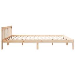 Berkfield Home Extra Long Bed Frame without Mattress 200x210 cm Solid Wood Pine in Light Oak - thumbnail 5