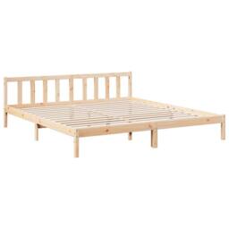 Berkfield Home Extra Long Bed Frame without Mattress 200x210 cm Solid Wood Pine in Light Oak - thumbnail 3