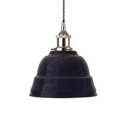 SE Home Navy Blue Lincoln Pendant Light - Nickel - Grey Twisted