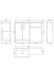 Balterley Floor Standing Vanity, WC Unit, Pan, Seat & Cistern - Midnight Blue - thumbnail 7