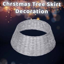 VFM e-Store Christmas Tree Skirt Decoration 70cm x 70cm Silver X 1 - Size: 70 cm x 70 cm - thumbnail 3