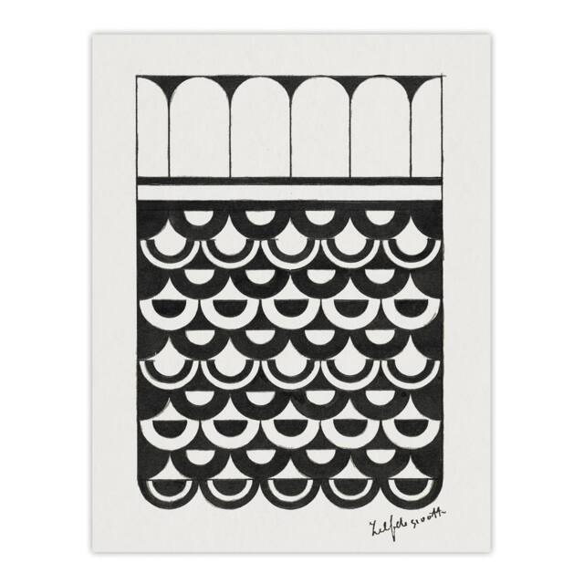 "Artery8 Geometric Ornament of Scales De Mesquita Wall Art Poster Print in White - Size: W18"" x H24""" - image 1