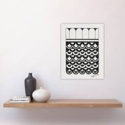 "Artery8 Geometric Ornament of Scales De Mesquita Wall Art Poster Print in White - Size: W18"" x H24""" - thumbnail 4