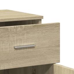 Berkfield Home Sideboard Sonoma Oak 79x38x80 cm Engineered Wood in Light Oak - Size: 79 x 38 x 80 cm - thumbnail 8