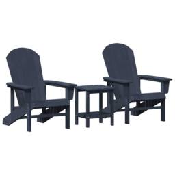 Berkfield Home 3 Piece Garden Lounge Set Navy Blue HDPE