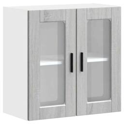 Berkfield Home Kitchen Wall Cabinet with Glass Door Porto Grey Sonoma - thumbnail 2