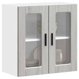 Berkfield Home Kitchen Wall Cabinet with Glass Door Porto Grey Sonoma - thumbnail 6