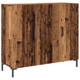 Berkfield Home Sideboard Old Wood 90x34x80 cm Engineered Wood in Brown - Size: 90 x 34 x 80 cm - thumbnail 3