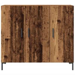 Berkfield Home Sideboard Old Wood 90x34x80 cm Engineered Wood in Brown - Size: 90 x 34 x 80 cm - thumbnail 4