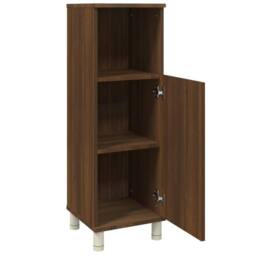 Berkfield Home Bathroom Cabinet Brown Oak 30x30x95 cm Engineered Wood - Size: 30 x 30 x 95 cm - thumbnail 6
