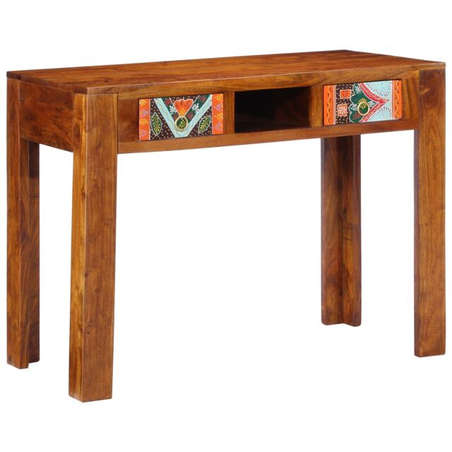 Berkfield Home Desk 100x50x75 cm Solid Wood Acacia in Brown - Size: 100 x 50 x 75 cm - image 1