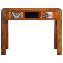 Berkfield Home Desk 100x50x75 cm Solid Wood Acacia in Brown - Size: 100 x 50 x 75 cm - thumbnail 4