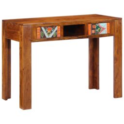Berkfield Home Desk 100x50x75 cm Solid Wood Acacia in Brown - Size: 100 x 50 x 75 cm - thumbnail 2