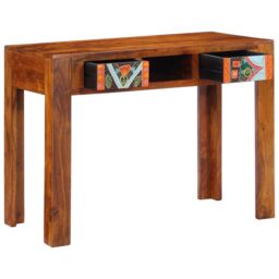 Berkfield Home Desk 100x50x75 cm Solid Wood Acacia in Brown - Size: 100 x 50 x 75 cm - thumbnail 3