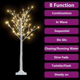 Berkfield Home Christmas Tree 128 LEDs 1.2 m Warm White Willow Indoor Outdoor - thumbnail 3