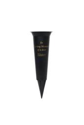 KDMD Black Sister Grave Vase 23cm 5 Pack - thumbnail 1