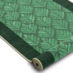 RugsX Anti-Slip Leaves Runner in Green - Size: 100 cm x 450 cm - thumbnail 3