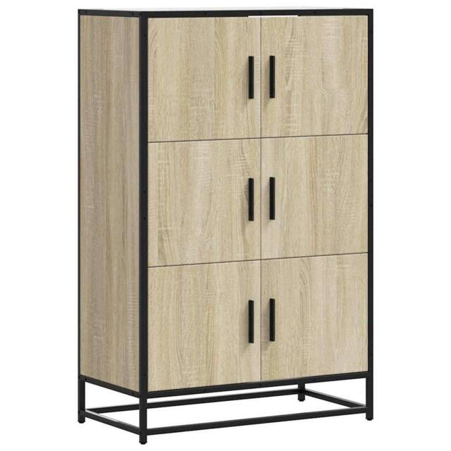 Berkfield Home Highboard Sonoma Oak 68x35x106.5 cm Engineered Wood & Metal in Light Brown - image 1