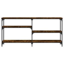 Berkfield Home Decorative Console Table Smoked Oak 160x29x75 cm Engineered Wood in Brown - Size: 160 x 29 x 75 cm - thumbnail 4