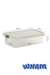 Wham Clip 3x 7L Rectangular Plastic Storage Boxes with Clip Lock Lid in Stone - thumbnail 6