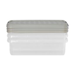 Wham Clip 3x 7L Rectangular Plastic Storage Boxes with Clip Lock Lid in Stone - thumbnail 4