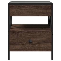 Berkfield Home Decorative Coffee Table with Infinity LED Brown Oak 40x40x51 cm - Size: 40 x 40 x 51 cm - thumbnail 6