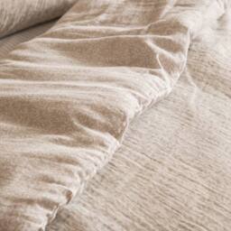 Yard Perrie Leaf Muslin 100% Cotton Duvet Cover Set in Natural - Size: Single - thumbnail 3