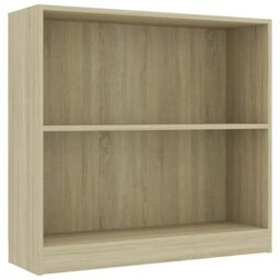 Berkfield Home Bookshelf Sonoma Oak 80x24x75 cm Engineered Wood in Brown - Size: 80 x 24 x 75 cm - thumbnail 2
