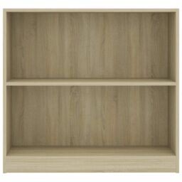 Berkfield Home Bookshelf Sonoma Oak 80x24x75 cm Engineered Wood in Brown - Size: 80 x 24 x 75 cm - thumbnail 4