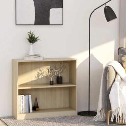 Berkfield Home Bookshelf Sonoma Oak 80x24x75 cm Engineered Wood in Brown - Size: 80 x 24 x 75 cm - thumbnail 1