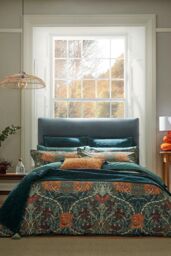 Morris & Co 'Honeysuckle & Tulip' Duvet Cover in Teal - Size: Single