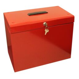 mysmartbuy Metal Lockable A4 File Box with 5 Suspension Files in Red - thumbnail 1