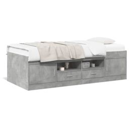 Berkfield Home Daybed with Drawers without Mattress Concrete Grey 100x200 cm - thumbnail 2