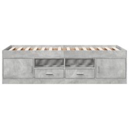 Berkfield Home Daybed with Drawers without Mattress Concrete Grey 100x200 cm - thumbnail 4
