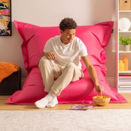 icon Bazaar Bag Navy Blue Giant Indoor Outdoor Bean Bag Lounger in Pink - thumbnail 4
