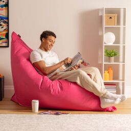 icon Bazaar Bag Navy Blue Giant Indoor Outdoor Bean Bag Lounger in Pink - thumbnail 2