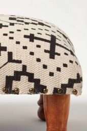 Homescapes Reva Black Geometric Footstool, 40 x 40 x 25 cm - thumbnail 4